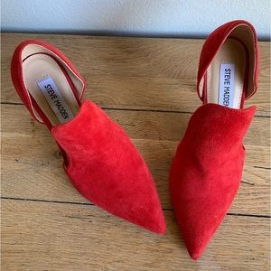 Sexy Steve Madden Darla Red Suede Heels